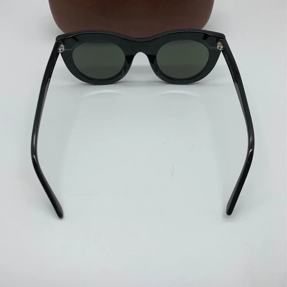 ILLESTEVA BOCA BLACK MATTE SUNGLASSES w/Blue Mirror Lenses-Slightly used‎